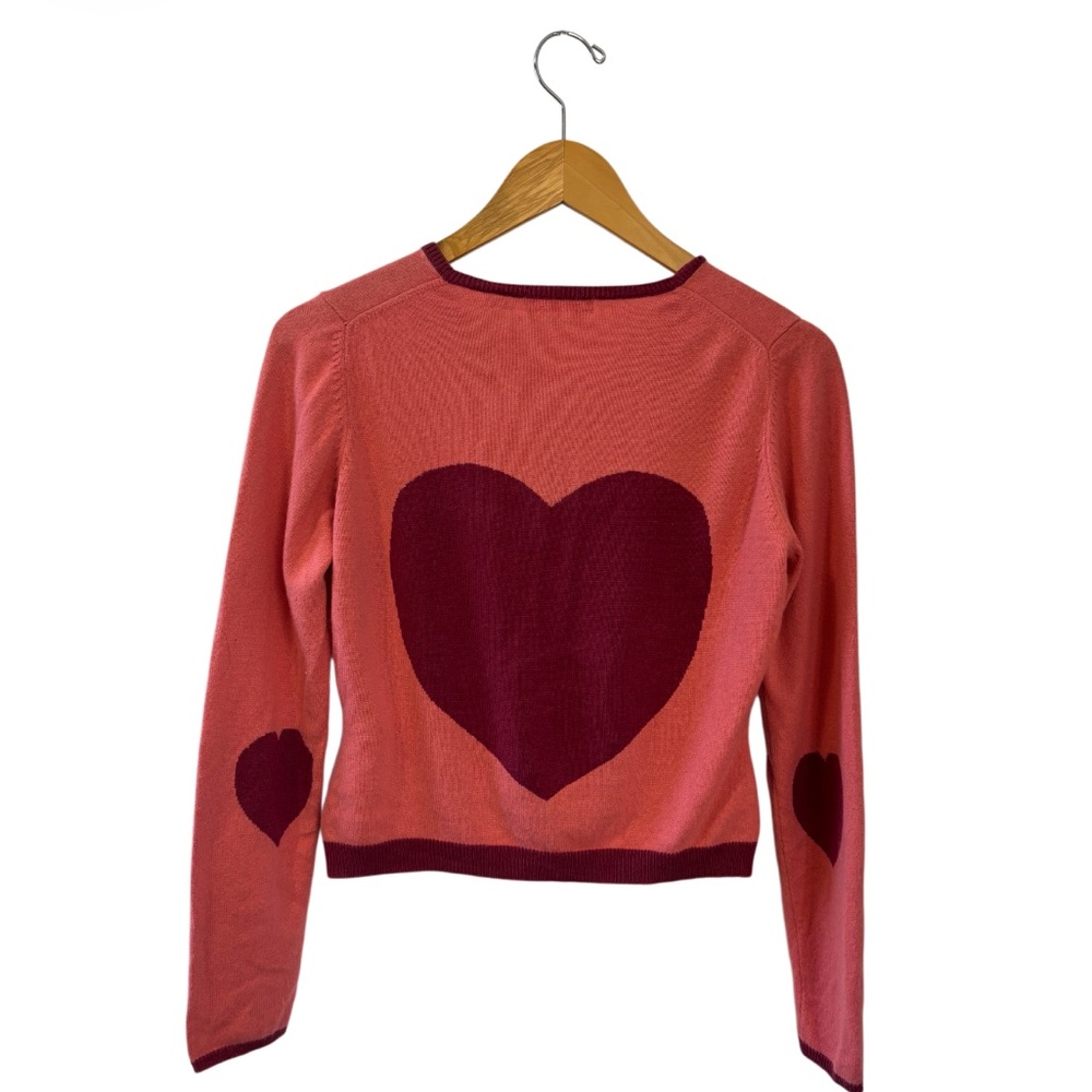 Vintage Y2K Whistles Silk Cashmere Heart Cardigan - Picture 5 of 12